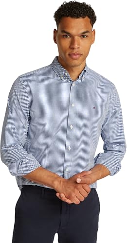 Tommy Hilfiger Camisa de homem Flex Poplin Gingham regular Fit