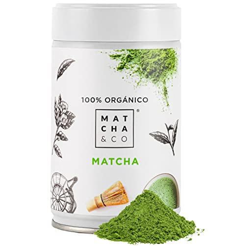 Matcha & CO Chá Matcha original 100% ecológico, grau cerimónia, em pó orgânico do Japão, orgânico, 100% natural, chá verde, 80 G - Matcha & CO