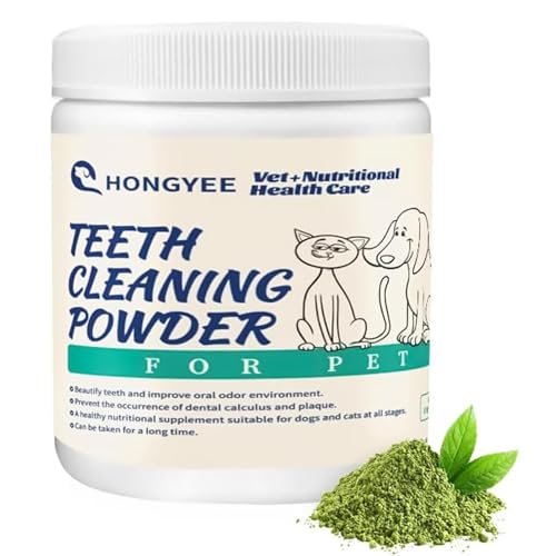 Pó de limpeza dentária para cães e gatos 150 g, altamente eficaz na eliminação de tártaro e mau hálito, inibe a placa e refresca o hálito, os ingredientes naturais são seguros e eficazes