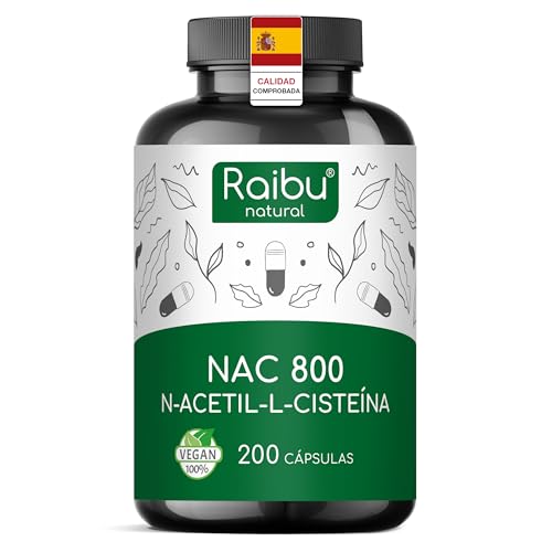 NAC N-Acetil-Cisteína 800 mg - 200 cápsulas I alta disponibilidade para mais de 6 meses I NAC N-Acetil-L-Cisteína de qualidade natural, sem aditivos e vegan