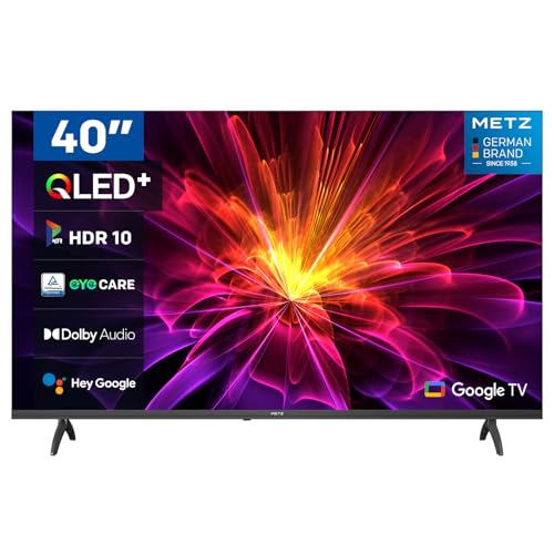 Metz QLED de 40" Smart TV, MQE7000 FHD Google TV com áudio Dolby, HDR 10 and Trochilus Extreme 2.0 Built-in, Voice Remote, cuidado dos olhos, DVB C/-T/T2-S/S2, Ci, HDMI, USB [[Energy C. lass E]