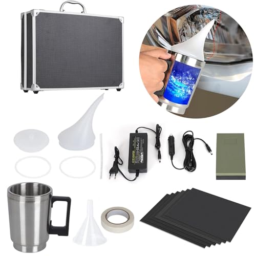 QUNNIE Kit de recondicionamento de faróis, kit de reparação de faróis, kit de polimento de reparação de faróis de automóveis para amarelecimento, arranhões, borros, rachaduras (sem líquido)