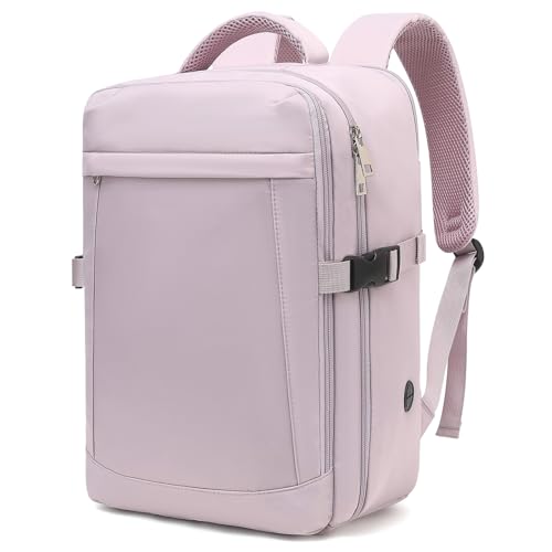 Xkdoai Mochila viagem cabine avion 40 x 20 x 25 mochila viagem para Ryanair bagagem de mão mala de viagem cabine Travel Backpack repelente de água com bolso anti-roubo e lateral, Morada, 45 x 36 x 20