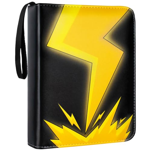 Álbum de recortes para cartões, álbum de treinador, álbum de cartões, impermeável, coleção de álbuns, 400 bolsos, cadernos para cartões colecionáveis, amarelo claro