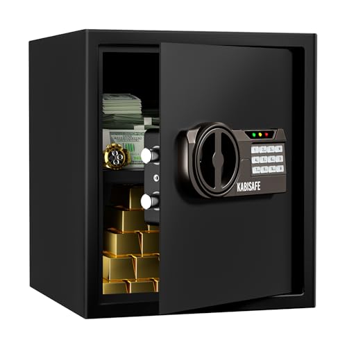 KABISAFE Caixa forte convencional, caixa forte com código, luz de sensor de bloqueio de chave de segurança, caixa forte eletrónica para casa, negócios, escritório, jóias, pistola, 43 L