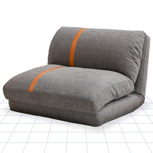 FLEXISPOT Cadeira de chão com encosto ajustável, poltrona de relaxamento, sofá de chão, cadeira dobrável com função reclinável, sofá preguiçoso individual, poltrona para dormir - cinzento