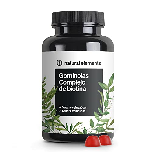 Gominolas de biotina para o cabelo, 120 Gummies de alta dosagem, 5.000 μg de biotina por dose diária, sabor de framboesa, vitaminas para o cabelo, veganas e sem açúcar