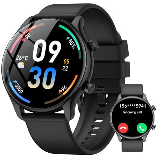 vamout Relógio inteligente homem mulher, 1,39" Display Smartwatch com chamadas, Smart Watch monitor de sono/SpO2, podómetro, 100 modos desportivos, IP68 impermeável relógio desportivo