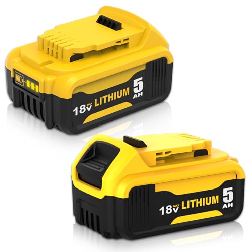 2 x 5,0 Ah substituição para Dewalt bateria 18 V DCB200 DCB201 DCB204 DCB200-2 DCB204 DCB127 DCB112 DCB115 DCB101 com indicador LED