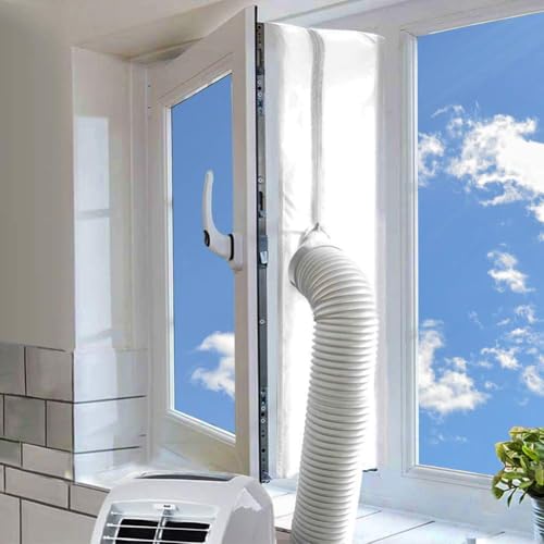 MOEGFY 400 cm Kit janela ar condicionado portátil, isolamento ar condicionado portátil, isolamento janela ar condicionado, cobertura isolante, janela ar condicionado, bloqueia o ar quente