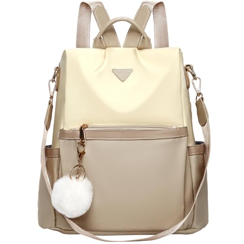 Leathario Mochila de mulher em nylon com bolsos, mochila multifuncional casual para uso diário como viagens, escola, compras, visitas e universidade