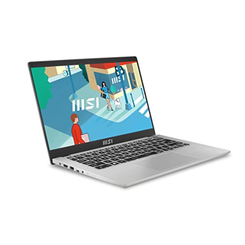 MSI Modern 14 C13M-447XES Computador portátil ultraleve FHD de 14" (Raptor Lake i5-1335U, 16 RAM, 512 GB SSD, íris Xe Graphics, sem sistema operacional), Urban Silver - teclado QWERTY espanhol