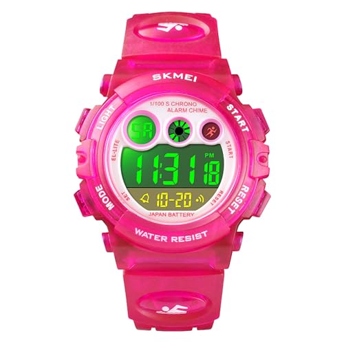 HMJIA Relógio digital para menino menina de 5 a 16 anos relógio infantil impermeável 5ATM com alarme/data/cronómetro/LED