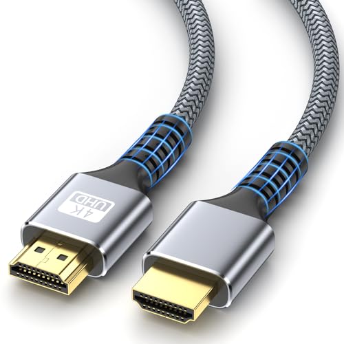 looyotul 4k Cabo HDMI 5 m de alta velocidade HDMI 2.0 cabo 4K @60HZ de retorno de áudio e vídeo conector dourado 3D Arc é usado para televisão de ultra alta definição Xbox PS4/PS5, etc. (prateado)