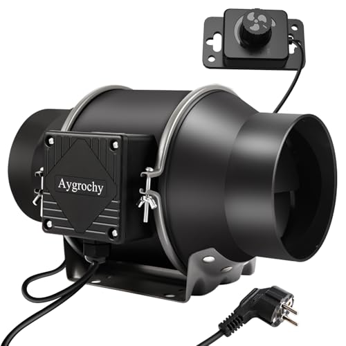 Aygrochy 150 mm ventilador de extração ajustável 683 m³/h, ventilador extrator de ar com controlador de velocidade variável para casa de banho, Booster, loja de cultivo, garagem, cozinha.