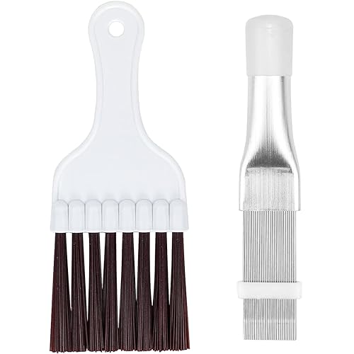 INGJIA 2 Pentes de aba de condensador de ar condicionado, escovas de limpeza de aba escova de batedor de limpeza de bobina de frigorífico ferramenta de reparação radiador a vapor