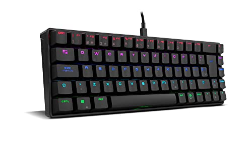 Ozone Gaming OZTACTICALSP Mini teclado Gaming Tactical, mecânico sem teclado numérico, Bluetooth, Switches Outemu Red, iluminação LED RGB, silencioso, layout espanhol, preto