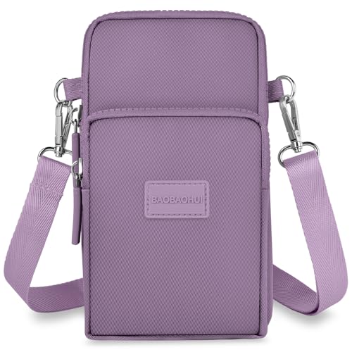 Aucuu - Bolsa de ombro pequena mulher de nylon, bolsa de telemóvel para mulher, com porta para auriculares para telemóveis e alça ajustável, guardar telemóvel de até 7"