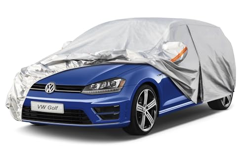 Kayme Capa de carro exterior, compatível com Volkswagen Golf MK5/6/7/8 (2003-2025), capa para carro impermeável anti-UV anti-pó de 6 camadas, cobertura de carro com fecho de correr e forro de algodão.