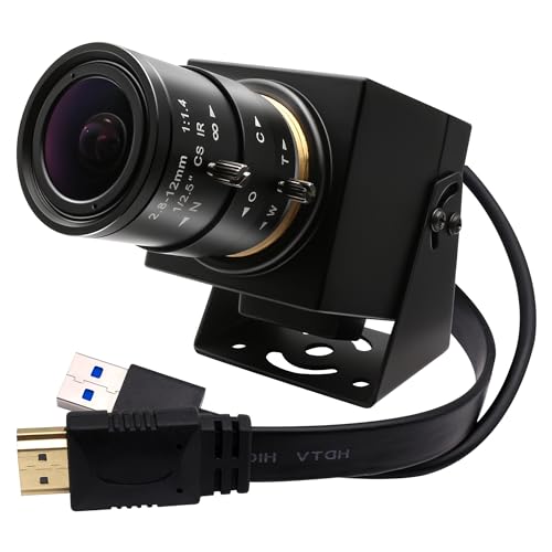 Svpro Câmara HDMI USB Zoom 4K 60fps USB3.0 foco manual webcam com lente zoom ótica de 2,8 - 12 mm câmara industrial HD 8 MP H.264 60 fps para computador, monitor, TV, projetor