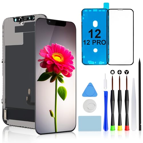Brinonac Ecrã para iPhone 12/12 Pro - ecrã LCD Full HD de 6,1 polegadas, conjunto de montagem de digitalizador tátil com ferramentas de reparação e protetor de vidro temperado
