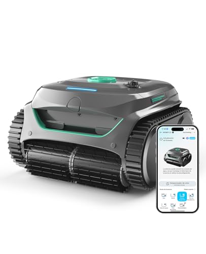 WYBOT C2 Robot Piscina Pareti e Fundo, Senza Fili per Piscine Interrate 150XLKNBC, Doppia Filtrazione, 3 Motori, Aspirazione poderoso, Pulizia Pareti & Linea d'Acqua, 180 Min, App (cinzento verde B )
