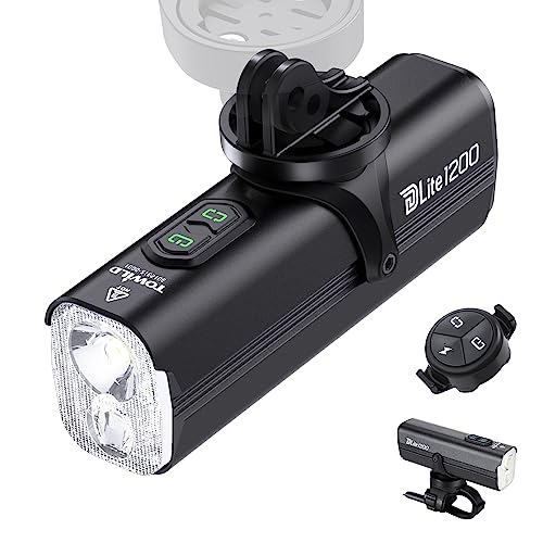 towild DLite1800 Luzes de bicicleta, 1800 Lumen luz dianteira High Beam Low Beam dupla fonte de luz farol para bicicleta, 5000 mAh luzes recarregáveis de ciclismo para MTB, suporte baixo montado