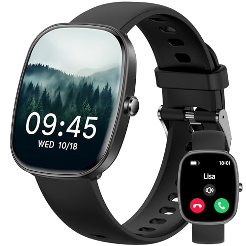 Relógio inteligente homem mulher com chamadas Bluetooth, 1,83" Smartwatch com pressão arterial/pulsómetro/SpO2/sonho, podómetro, 120 modos desportivos, IP68 impermeável Smart Watch para Android iPhone