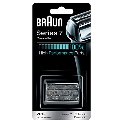Braun Série 7 cabeça de substituição 70S original para máquina de barbear elétrica para homem, compatível com máquinas de barbear série 7, fabricado na Alemanha, prata