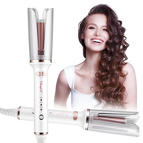 CkeyiN Modelador de cabelo automático, modelador de cabelo, modelador portátil, barril de cerâmica de aquecimento rápido com 3 configurações de temperatura, modelador inteligente, modelador de cabelo