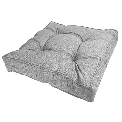 POKAR Almofadas Lounge exterior almofada assento móveis vime, jardim almofada para cadeira capas 60 x 60 x 10 cm, cinzento
