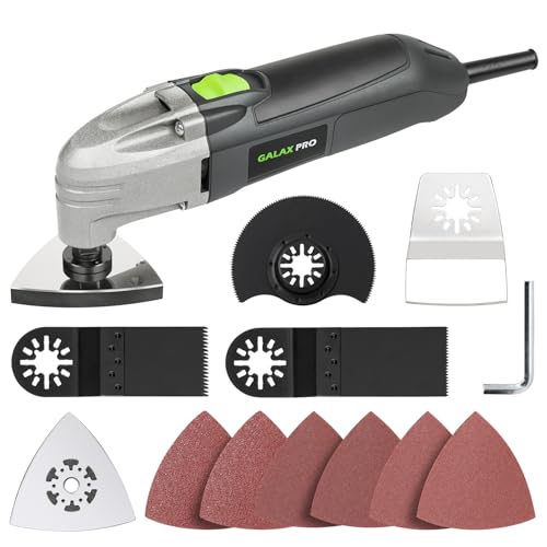 GALAX PRO Ferramentas de oscilação de 180 W, ferramenta multifuncional 22000 OPM, acessórios de 12 peças com lâminas de mudança rápida multifunções para lixar, brunir.
