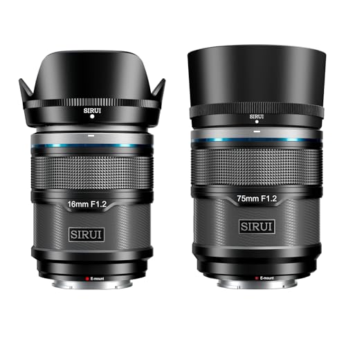SIRUI Sniper 16 mm, conjunto de lente de foco automático de 75 mm, F1,2 alvo grande angular APS-C, E Mount lente para A6400, A6700, ZV-E10, FX3/30 (E Mount, preto)