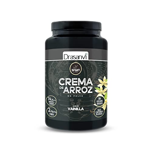Drasanvi Sport Live creme de arroz by - baixo teor de gordura - Dissolução instantânea - sem adição de açúcares - Vegano - sem glúten - sabor baunilha - 1 kg