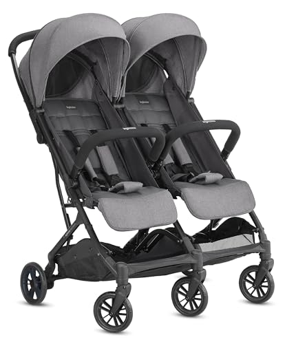 Inglesina Twin Sketch Carrinho de bebé duplo, cinzento, ultraleve e compacto, ideal para abotoaduras ou irmãos, conforto elevado, até 15 kg