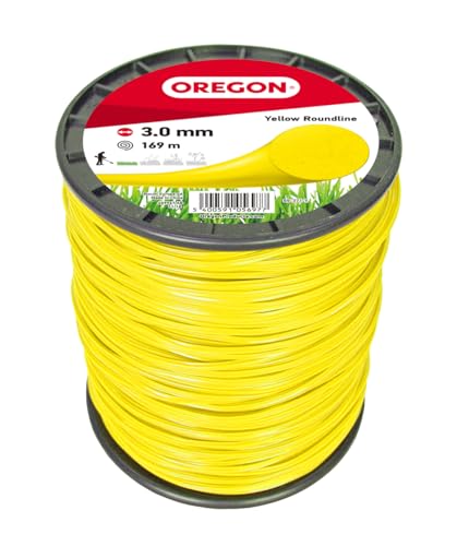 Oregon Fio redondo amarelo para desboçadores e corta-relvas, nylon de qualidade profissional, compatível com a maioria dos modelos, 3 mm x 169 m (69-371-Y)