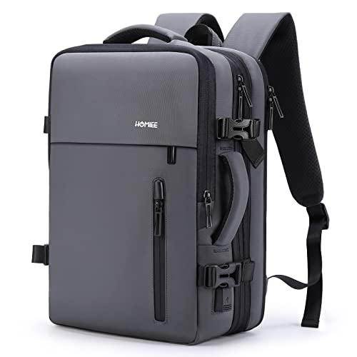 HOMIEE 40 L Mochila de viagem 15,6 polegadas mochila de negócios expansível mochila para portátil cabine mochila de bagagem de mão anti-roubo e impermeável para homens e mulheres