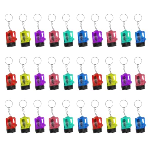 LOMUG Mini porta-chaves lanterna, 30 peças 4 cm pequeno LED mini lanterna crianças candeeiro de mão colorido crianças lanterna brinquedo para crianças presente co-presente, camping, ao ar livre,