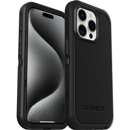 Otterbox Capa para iPhone 15 Pro Defender XT com MagSafe, resistente a choques e quedas, ultra-rugerizada, testada 5X com padrões militares antiquedas, preto, sem caixa de varejo