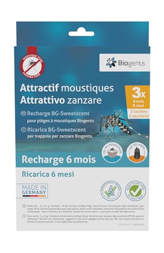 Biogents - Sweetscent atraente para mosquitos I pack de 3 I atrai mosquito tigre asiático e mosquito dengue na armadilha BG Mosquitaire I compatível com outras armadilhas para mosquitos