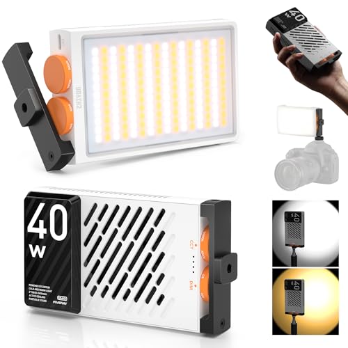 ZHIYUN M40 [Oficial] Luz de vídeo LED câmara de 40 W, luz contínua fotográfica portátil para câmaras DSLR, fotografia Youtube TikTok, 14000 Lux, 2700K-6200K, CRI/TLCI 96+