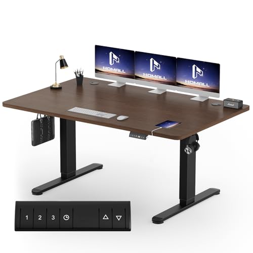 Homall 160 x 80 cm mesa ajustável em altura, mesa de pé com placa de quatro peças, mesa computador com função de memória