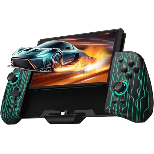 PALPOW Mando luminoso Switch – Compatible con Nintendo Switch/OLED, diseño ergonómico Luminpad, Joypad monobloque, RGB, Turbo, Mapping – Negro Mecánico Cyber