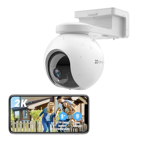 EZVIZ 2K câmara de vigilância exterior Wi-Fi sem fios 3MP câmara de bateria duração de 210 dias de 10400 mAh, áudio bidirecional, detecção inteligente de pessoas, visão noturna colorida, CB8