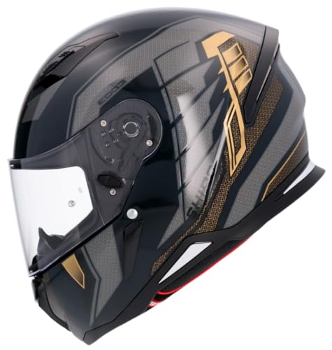 Shiro Helmets Capacete Hunter Edge preto e dourado totalmente homologado (M 57/58)
