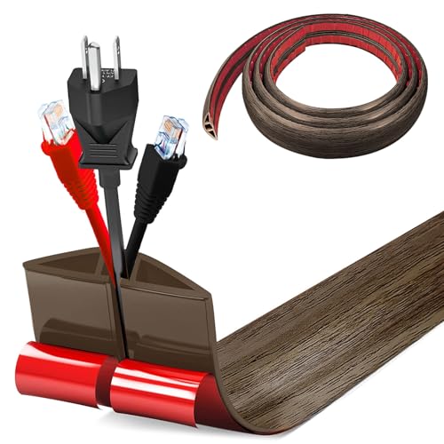 Calha flexível para cabos pequena, autoadesiva, 1 m x 5 cm, capa flexível para cabos, proteção para cabos, fácil de cortar, montagem para todos os cabos de alimentação domésticos,