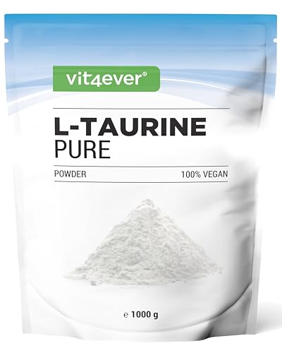 Pó de taurina - 1000 g (1 kg) - Solubilidade ideal - Vegan - 99% pureza - Aminoácido L-Taurina