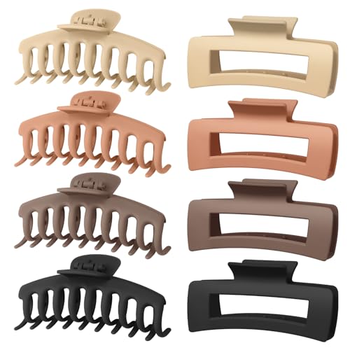 Kavya 8 Peças ganchos de cabelo grande, ganchos de cabelo antiderrapantes duráveis acessórios cabelo mulher 11 cm retângulo Hair Clips adequado cabelo grosso e fino