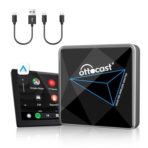 OTTOCAST Adaptador sem fios para carro Android, plug play, fácil de configurar, dongle para telemóveis Android, conversor