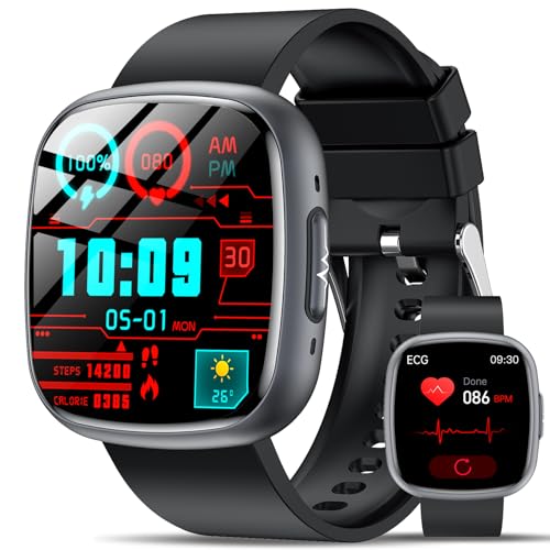 2025 Relógio medidor de com ECG+HRV/ácido úrico/lípido, 1,75" Smartwatch com BMI/fadiga/emoções, 24/7 pressão arterial, temperatura corporal, SpO2, sonho saúde Watch para Android i. OS